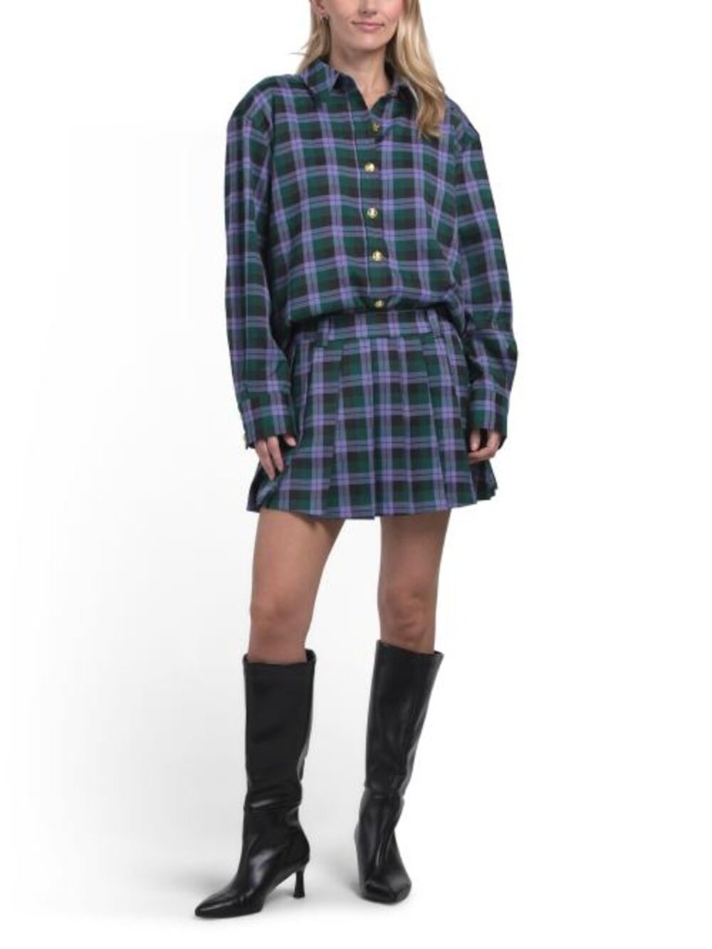ENGLISH FACTORY Checkered Shacket - Picture 4 of 4